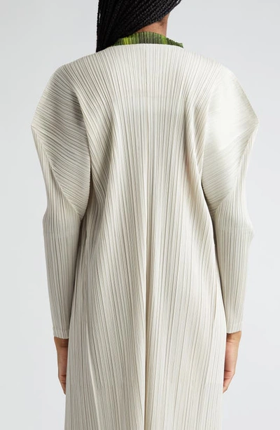 Shop Issey Miyake Pleats Please  Monthly Colors February Cardigan In Ivory