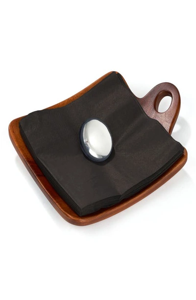 Shop Nambe Nambé Portables Napkin Holder In Brown