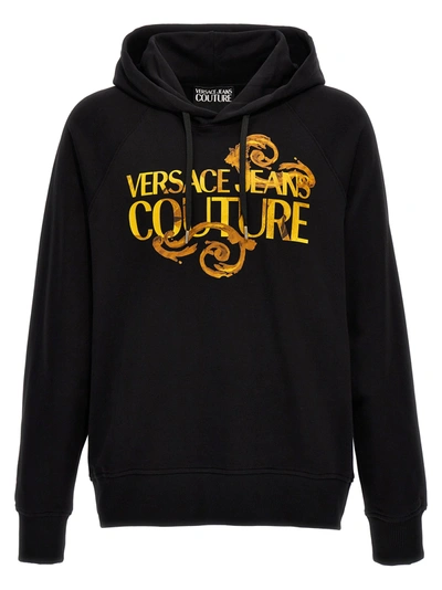 Shop Versace Jeans Couture Logo Baroque Sweatshirt In Black