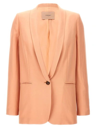 Shop Twinset Single-breasted Blazer Blazer And Suits In Pink