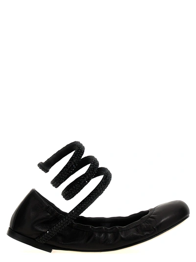 Shop René Caovilla Cleo Flat Shoes In Black