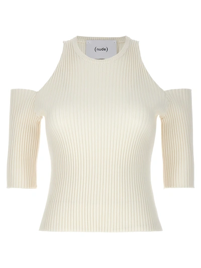 Shop Nude Cut-out Knit Top Tops In White