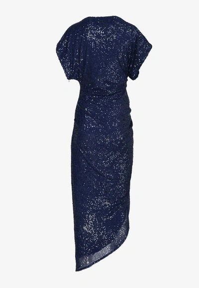 Shop In The Mood For Love Bercot Sequined Midi Dress In Blue