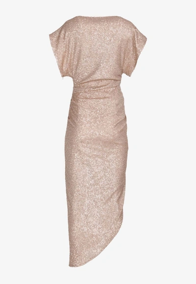 Shop In The Mood For Love Bercot Sequined Midi Dress In Nude