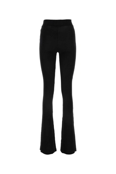 Area Viscose High Rise Flared Pants In Black