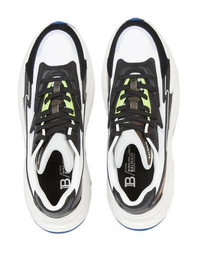 Shop Balmain B-dr4g0n Sneakers With Inserts In Blue