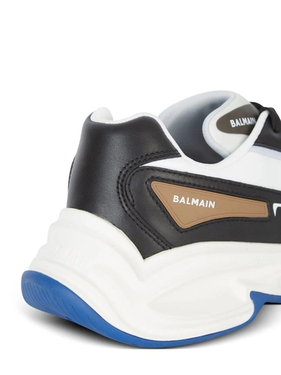 Shop Balmain B-dr4g0n Sneakers With Inserts In Blue