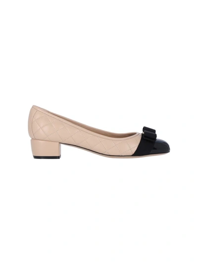 Shop Ferragamo Flat Shoes In Beige