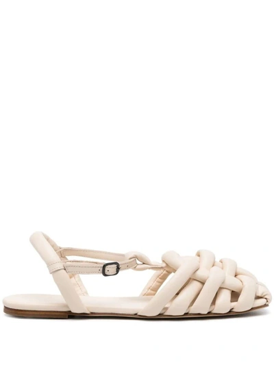 Shop Hereu Cabersa Flat Sandals Shoes In White