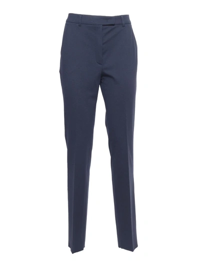 Max Mara Studio Studio Navy Trousers In Blue