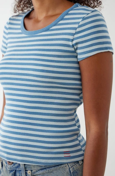 Shop Bdg Urban Outfitters Stripe Baby Tee In Blue