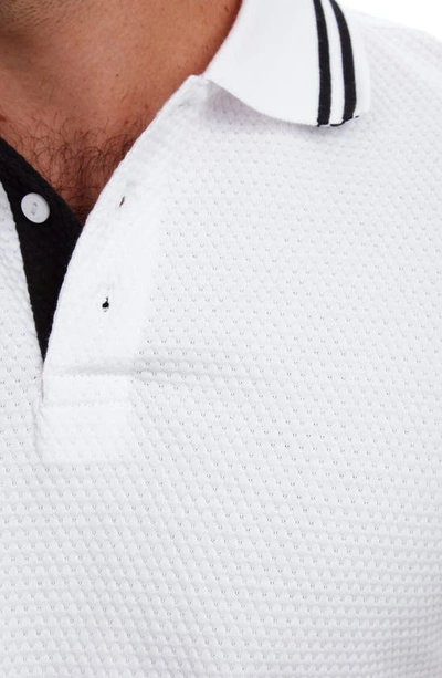 Shop Px Textured Tipped Cotton Polo In White