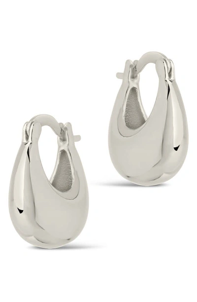 Sterling Forever Eleah Hoop Earrings In Silver