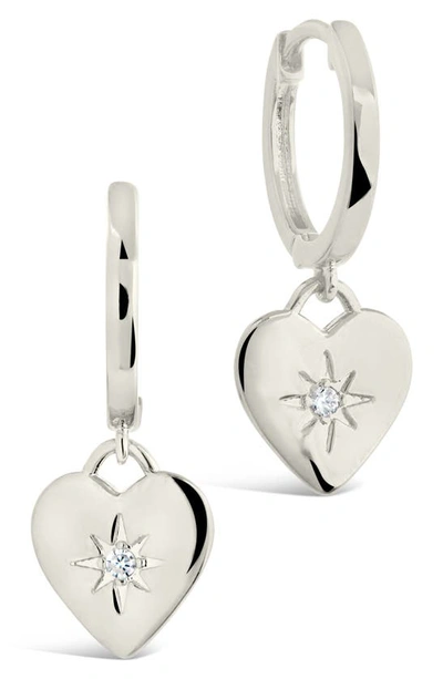 Shop Sterling Forever Vivienne Cz Heart Drop Earrings In Silver