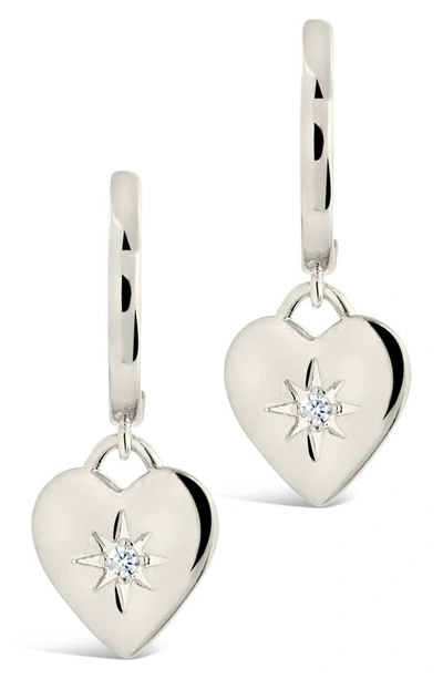 Shop Sterling Forever Vivienne Cz Heart Drop Earrings In Silver