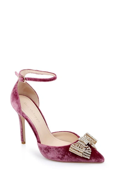 Shop Dee Ocleppo Bow Ankle Strap Pointed Toe Pump In Purple