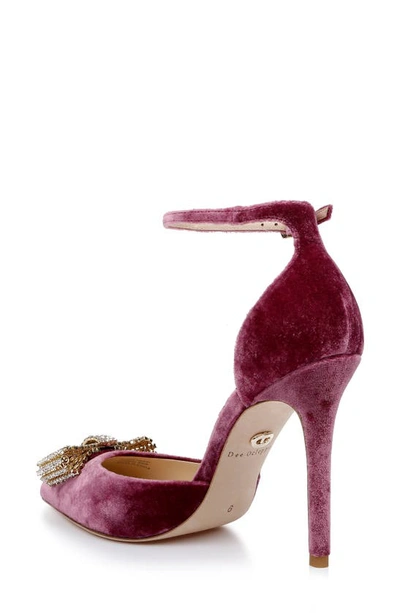 Shop Dee Ocleppo Bow Ankle Strap Pointed Toe Pump In Purple