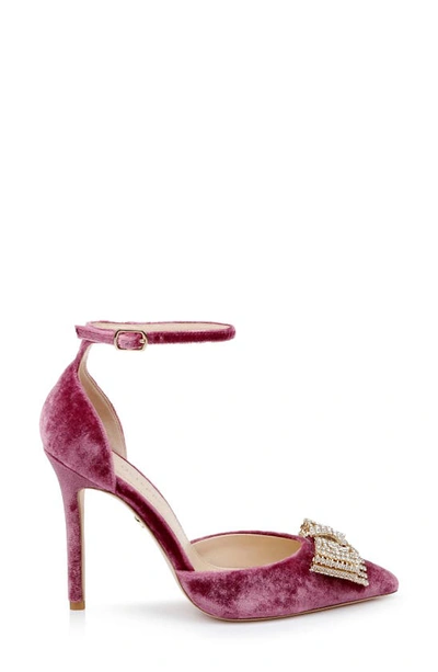 Shop Dee Ocleppo Bow Ankle Strap Pointed Toe Pump In Purple