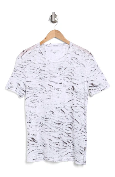 Shop John Varvatos Wards Print Linen T-shirt In White