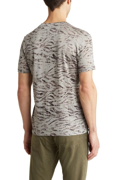 Shop John Varvatos Wards Print Linen T-shirt In Ash