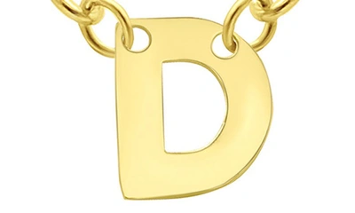 Shop Adornia 14k Gold Plated Mini Initial Pendant Necklace In Gold-d