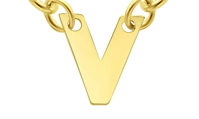 Shop Adornia 14k Gold Plated Mini Initial Pendant Necklace In Gold-v