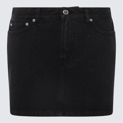 Apc A.p.c. Black Denim Mini Skirt In Denim