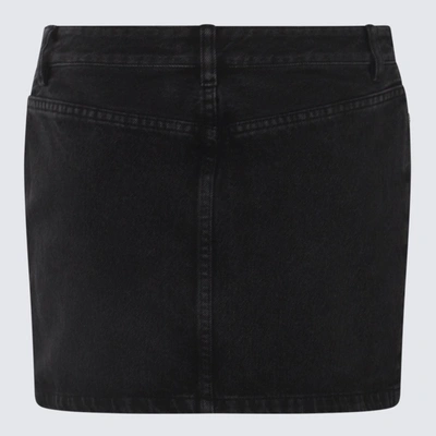 Shop Apc Black Five-pocket Mini-skirt In Cotton Blend Denim Woman