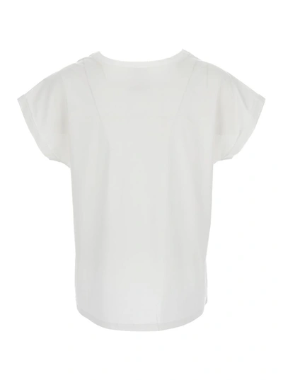 Shop Allude White T-shirtr With U Neckline In Cotton Woman