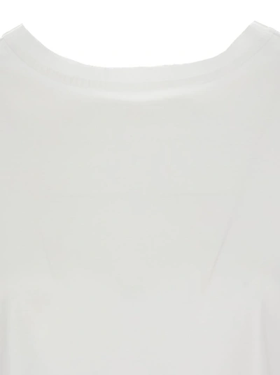 Shop Allude White T-shirtr With U Neckline In Cotton Woman