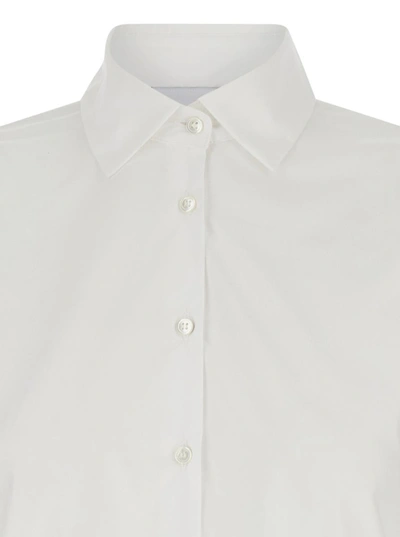 Shop Plain White Classic Shirt In Cotton Woman