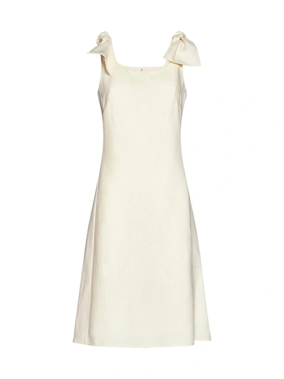Shop Chloé Linen Long Dress In White