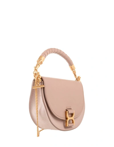 Shop Chloé Marcie Flap And Chain Bag In Woodrose In Pink