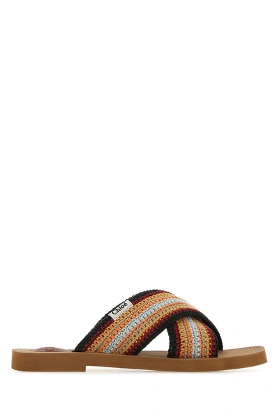 Shop Chloé Chloe Slippers In Multicoloured