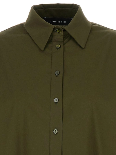Shop Federica Tosi Cotton Poplin Shirt In Green