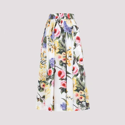 Shop Dolce & Gabbana Floral Midi Skirt In Multicolour