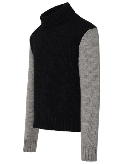 Shop Dolce & Gabbana Two-tone Alpaca Blend Turtleneck Sweater In Grey