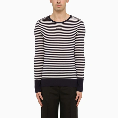 Shop Dolce & Gabbana Dolce&gabbana Black And Striped Long-sleeved Jersey In White