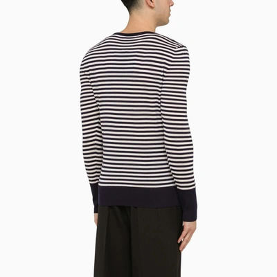 Shop Dolce & Gabbana Dolce&gabbana Black And Striped Long-sleeved Jersey In White