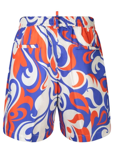 Shop Dsquared2 Bermuda Shorts In Milk/red/blue