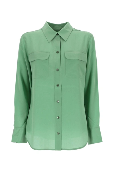 Shop Equipment Green Silk Shirt