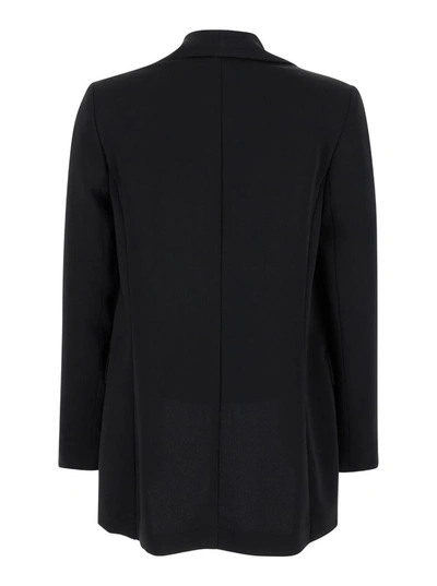 Shop Plain Black Open Jacket In Technical Fabric Woman