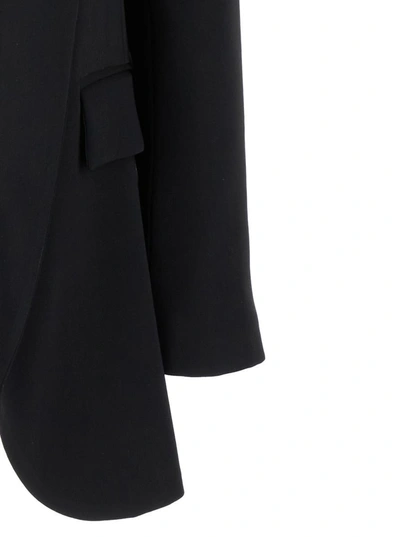 Plain Black Open Jacket In Technical Fabric Woman In Black