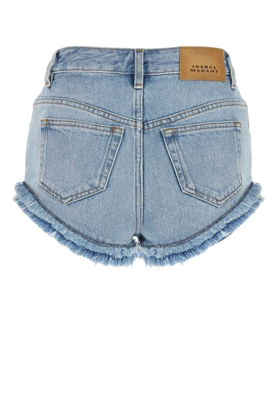 Shop Isabel Marant Eneidao Denim Hot Pants In Blue