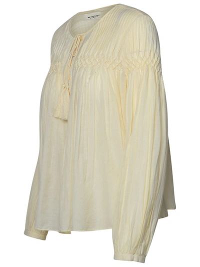 Shop Isabel Marant Étoile 'abadi' Ivory Cotton Blend Shirt In Avorio