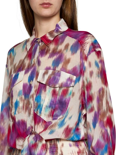 Shop Isabel Marant Étoile Marant Etoile Shirts In Beige/raspberry