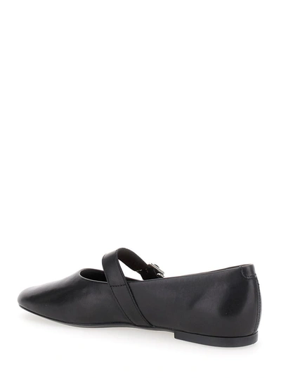 Shop Vagabond 'jolin' Black Ballet Flats With Strap In Smooth Leather Woman
