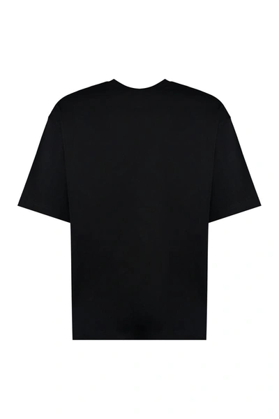 Shop Lanvin Logo Cotton T-shirt In Black