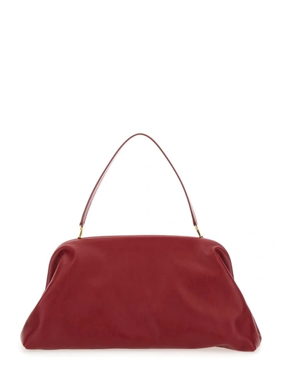 Shop Philosophy Di Lorenzo Serafini 'lauren' Bordeaux Maxi Clutch With Magnetic Closure In Leather Woman In Red