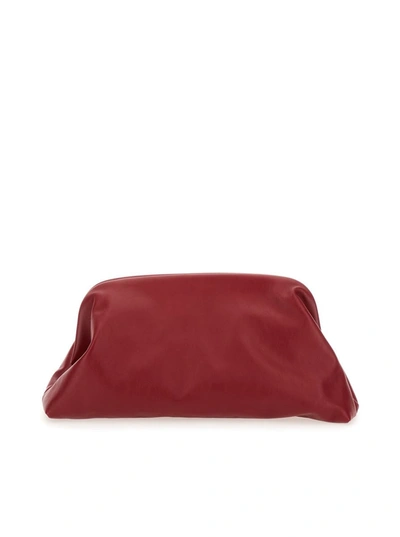 Shop Philosophy Di Lorenzo Serafini 'lauren' Bordeaux Maxi Clutch With Magnetic Closure In Leather Woman In Red